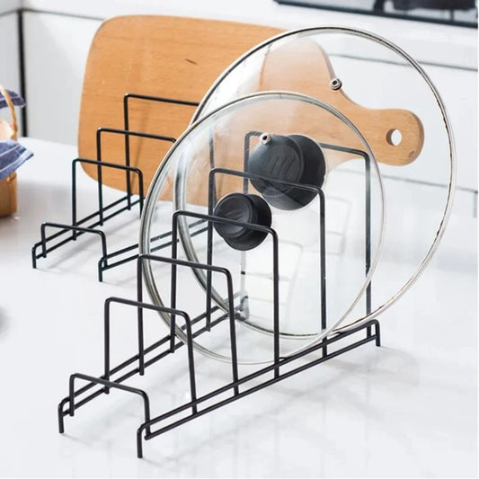 Support de rangement en fer, multicouche et peu encombrant, pour planches à découper, couvercles de casseroles, plaques et accessoires de cuisine – Disponible en 3, 4 ou 5 compartiments. Livraison offerte !