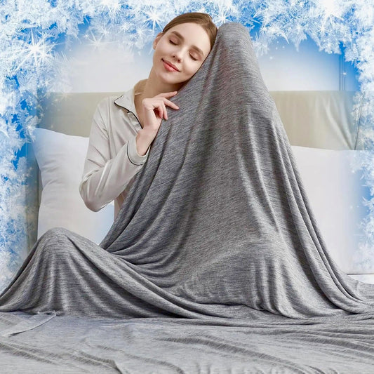 Couverture rafraîchissante d’été légère et respirante, couverture COOL, double face fraîcheur, ultra douce, anti-humidité, idéale pour les nuits chaudes et les dormeurs sensibles. La livraison prioritaire est offerte !