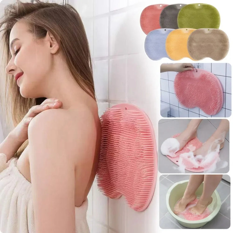 Tapis de massage exfoliant en silicone doux, brosse de lavage pour pieds et dos avec ventouses antidérapantes, nettoyage sans effort, utilisable sur tout le corps, durable et ergonomique. La livraison est offerte !