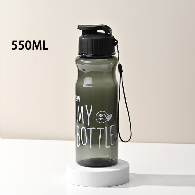 Jolie bouteille d'eau transparente - gourde sportive portable de 550 ml. La livraison prioritaire est offerte !