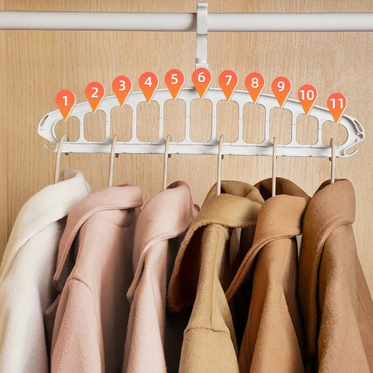 Cintre organisateur de garde-robe, permet d'économiser 80% d'espace de stockage, 11 emplacements, pivote à 360 degrés, qualité supérieure. La livraison est offerte !