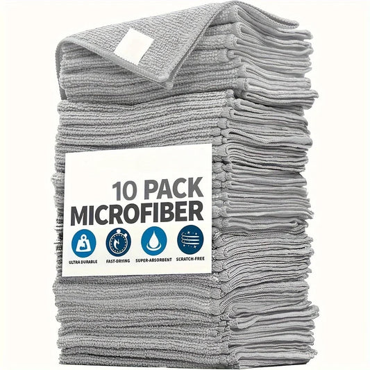 Lot de chiffons de nettoyage gris clair en microfibre ultra-fine, absorbants, doux et détachants, ne laissent ni rayures ni peluches, 25 X 25 cm. La livraison prioritaire est offerte !