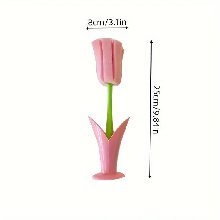 Flower Cactus Sponge with VASE Cute Kitchen Cup Cleaning Brush Baby Bottle Cleaning Brush Bottle Cleaning Brush