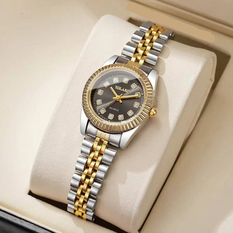 Montre élégante, style bijou avec cadran orné de pierres brillantes, disponible en version pour femme et pour homme. Livraison prioritaire offerte !