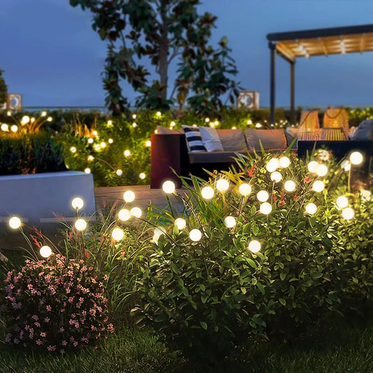Lampes solaires de jardin en forme de lucioles, autonomes et étanches, offrant une décoration magique et durable pour tous les espaces extérieurs, installation facile sans câblage nécessaire. La livraison prioritaire est offerte !