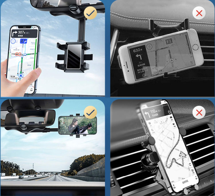 Ingénieux support pour smartphone, muni d'un bras extensible et ajustable, rotation à 360 degrés, expérience de conduite améliorée et sécuritaire. La livraison est offerte!