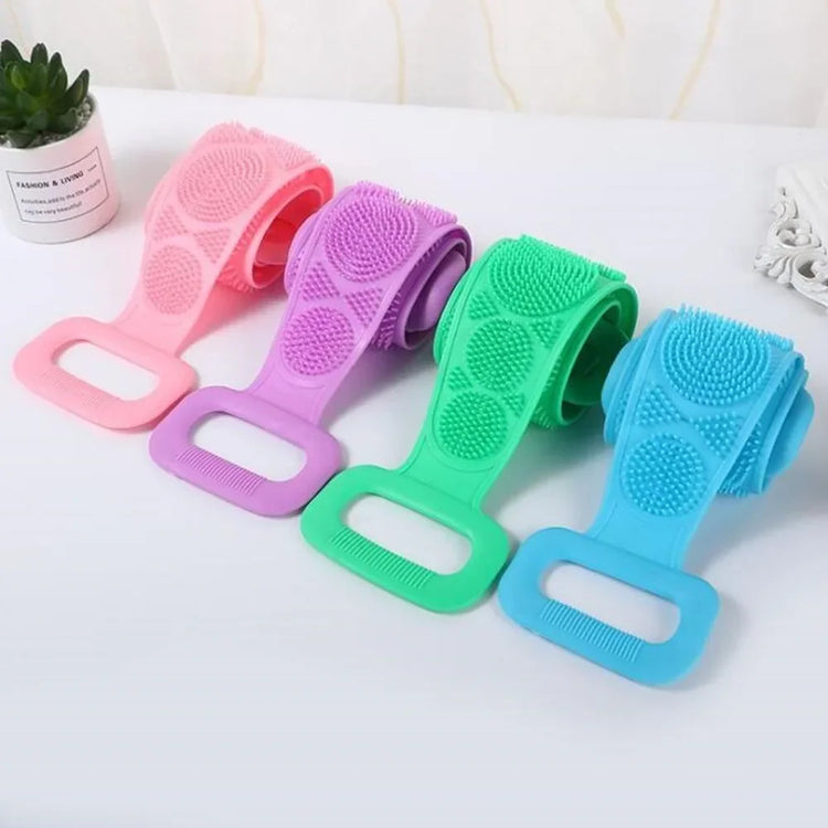 Indispensable brosse de douche en silicone exfoliante pour le corps et le dos, durable, écologique, hygiénique, avec double face massante. La livraison est offerte !