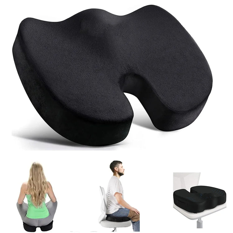 Coussin ergonomique en mousse à mémoire de forme, il soulage le dos, le coccyx, la sciatique, les hémorroïdes et la colonne vertébrale – Confort ultime pour longues heures assises – Antidérapant, lavable – Coussin Premium. Livraison prioritaire offerte !