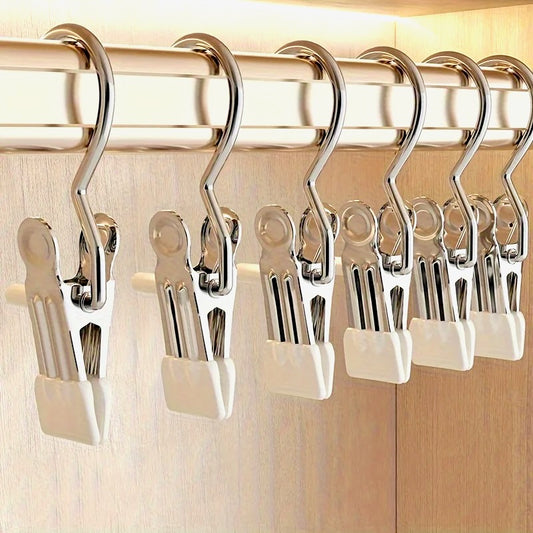 Clips à crochet métalliques multi-usage, lot de 10 pièces, forte puissance de serrage, robustes et antidérapants, ultra pratiques. Livraison offerte !