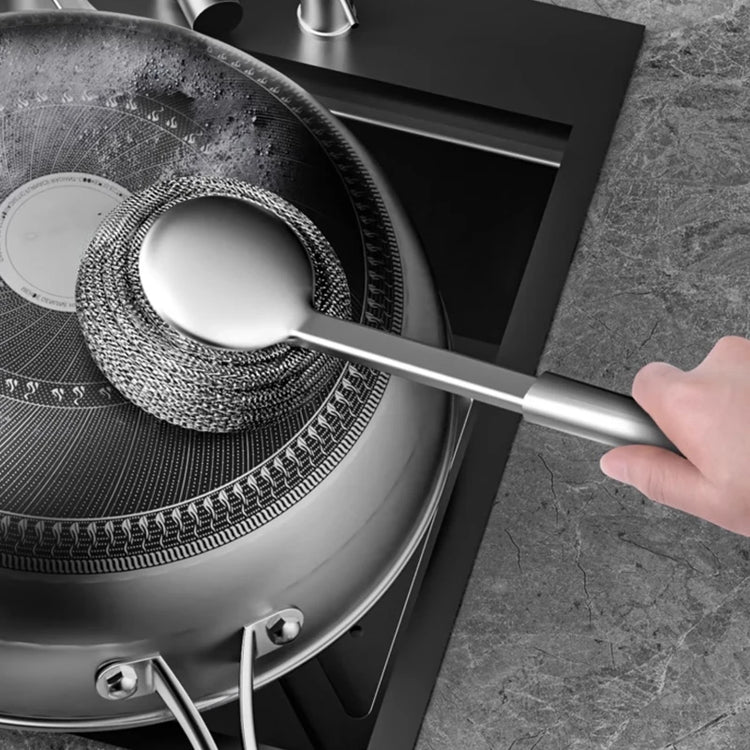 Brosse à récurer multifonction en acier inoxydable avec long manche ergonomique, anti-rayures, nettoyage puissant et hygiénique, ultra-durable et antirouille, avec 2 têtes de brosse de rechange. Livraison offerte !