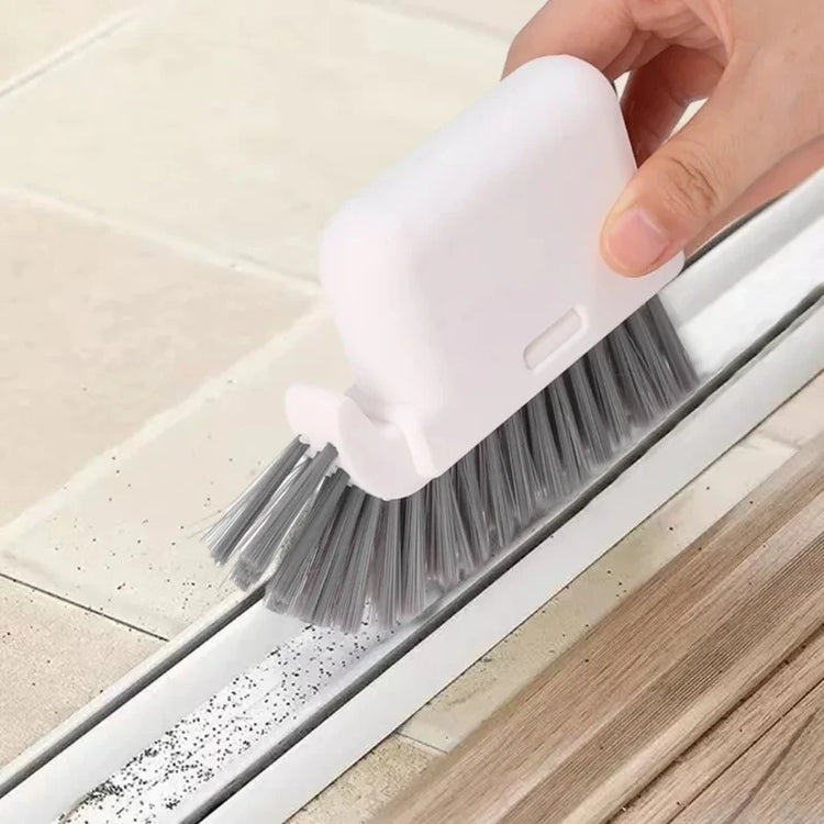 Ingénieuse brosse de nettoyage multifonctionnelle pour rainures de fenêtres, coins et surfaces étroites avec tête détachable, grattoir et poils haute qualité pour un nettoyage en profondeur et hygiénique. La livraison est offerte !