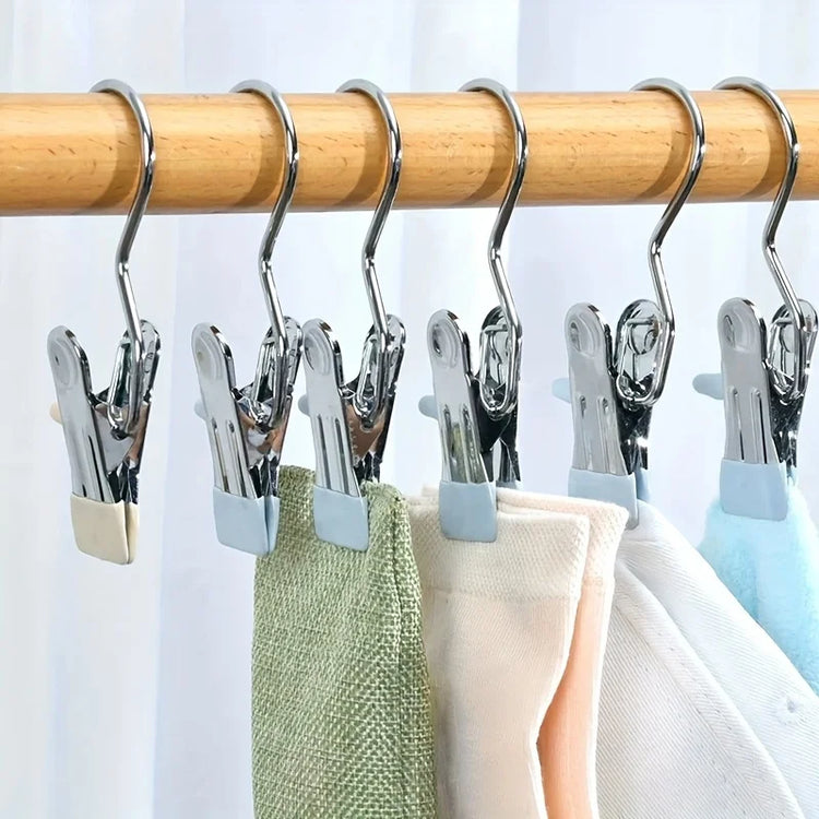 Clips à crochet métalliques multi-usage, lot de 10 pièces, forte puissance de serrage, robustes et antidérapants, ultra pratiques. Livraison offerte !