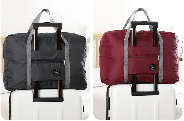 Sac de voyage pliable 25 L – Ultra-léger, imperméable, grande capacité, rangement compact, idéal cabine avion, week-end, sport, plage, shopping – Fixation sur valise. Livraison offerte !