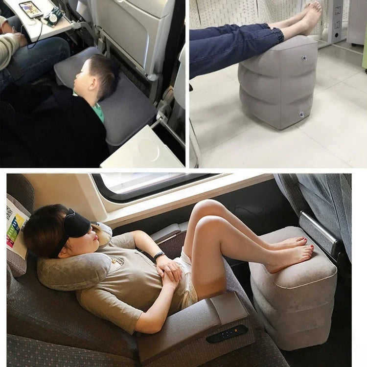 Repose-pieds gonflable pour votre confort en avion, voiture, bus, à la maison, réglable en 3 hauteurs, coussin de repos pour le sommeil. La livraison prioritaire est offerte !