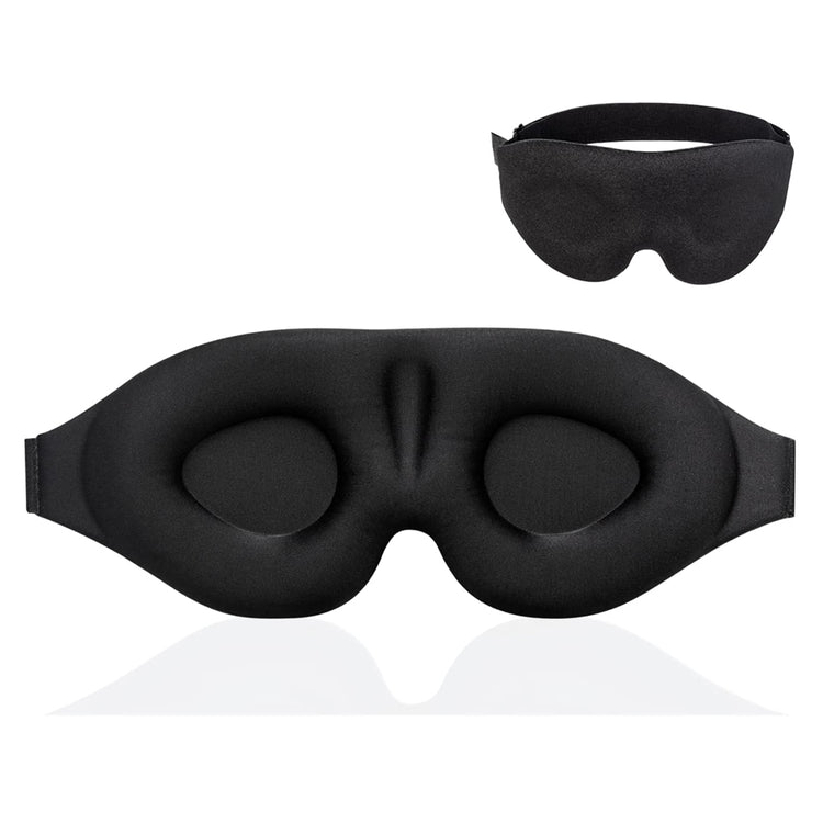 Masque de nuit ergonomique 3D, zéro fuites de lumière, matière soie glacée, super léger, sans pression sur les yeux, mousse mémoire de forme, ajustable pour toutes les tailles, liberté de mouvement. La livraison prioritaire est offerte !