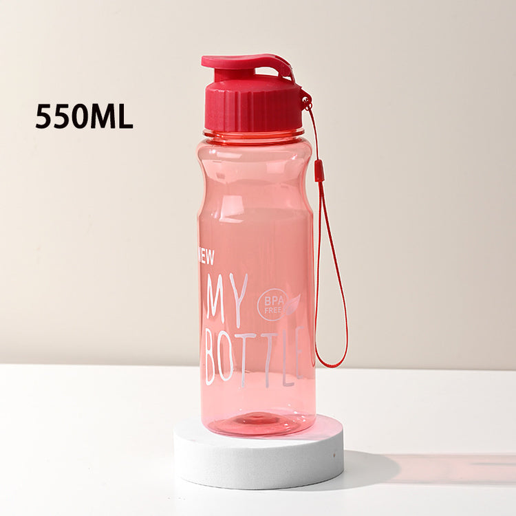 Jolie bouteille d'eau transparente - gourde sportive portable de 550 ml. La livraison prioritaire est offerte !