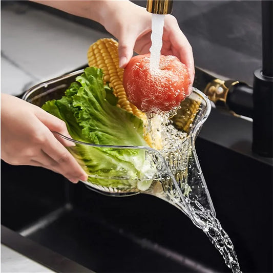 Bol de drainage multifonction avec filtre amovible, facile à nettoyer, parfait pour fruits, légumes, salades et pâtes, stable et hygiénique. La livraison prioritaire est offerte !