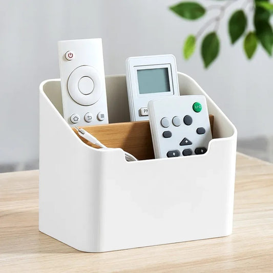 Ingénieuse boîte de rangement multifonction pour télécommandes, câbles, cosmétiques, petits objets ou accessoires, design moderne, compact et stable. La livraison prioritaire est offerte !