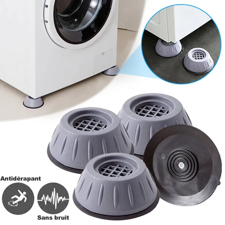 Pieds anti-vibration pour machine à laver, 4 pièces. Éliminent les déplacements et vibrations sonores des machines à laver. Peuvent également être utilisés sous les réfrigérateurs et sèche-linges. La livraison est offerte!