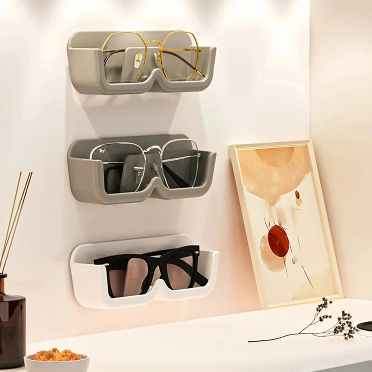 Support mural de rangement pour lunettes, organisateur pratique, idéal près du lit, du coin lecture, de l’ordinateur, dans la salle de bain ou la voiture,  installation facile avec autocollants sans trace. Livraison offerte !
