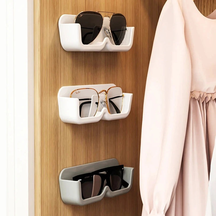 Support mural de rangement pour lunettes, organisateur pratique, idéal près du lit, du coin lecture, de l’ordinateur, dans la salle de bain ou la voiture,  installation facile avec autocollants sans trace. Livraison offerte !