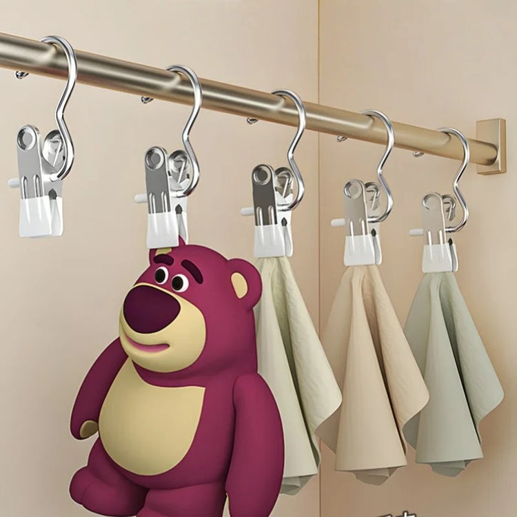 Clips à crochet métalliques multi-usage, lot de 10 pièces, forte puissance de serrage, robustes et antidérapants, ultra pratiques. Livraison offerte !