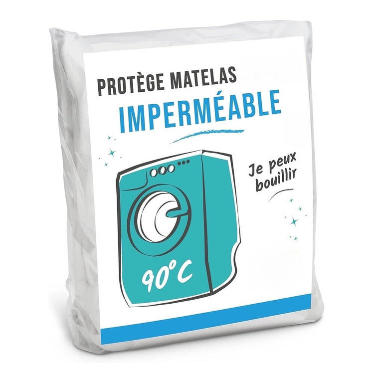 Protège matelas Premium, imperméable et micro respirant, silencieux, fraîcheur et hygiène, lavable à 90°C, drap housse extensible jusqu'à 35 cm pour un maintien parfait. La livraison prioritaire est offerte !