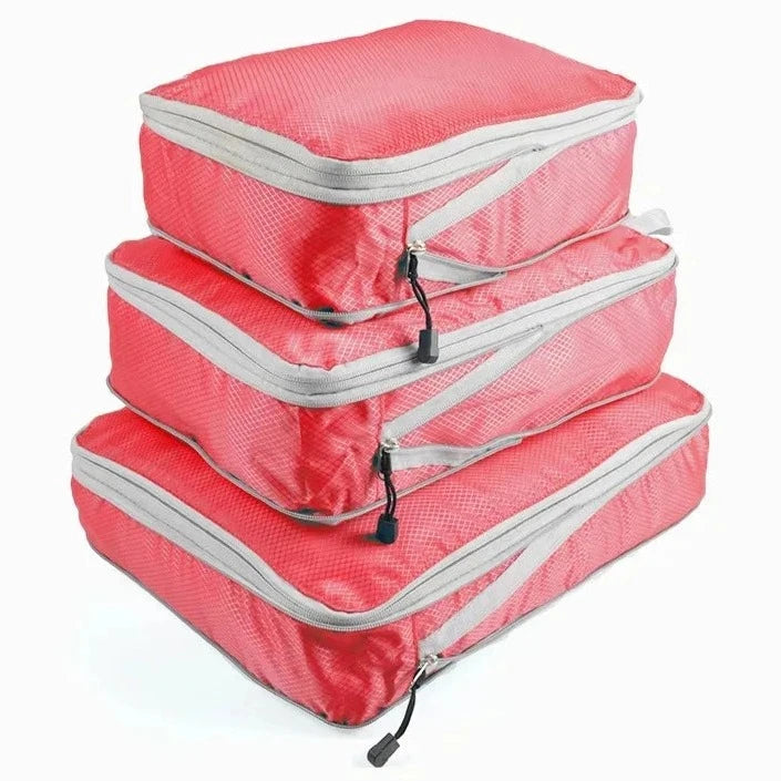 Lot de 3 magnifiques sacs d'emballage de compression, sacs de voyage, bagages à main, imperméables et indéchirables. Qualité Premium. La livraison est offerte !
