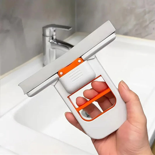 Mini serpillière à presser avec système push-pull, serpillière compacte à forte absorption, nettoyage mains libres, usage humide et sec pour tables, miroirs, fenêtres, comptoirs. Livraison offerte !