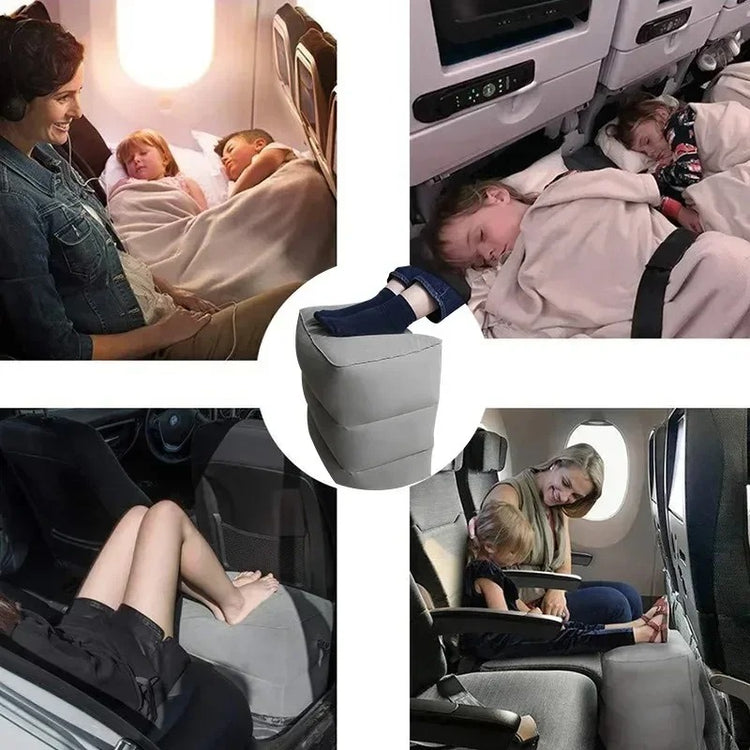 Repose-pieds gonflable pour votre confort en avion, voiture, bus, à la maison, réglable en 3 hauteurs, coussin de repos pour le sommeil. La livraison prioritaire est offerte !