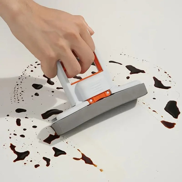 Mini serpillière à presser avec système push-pull, serpillière compacte à forte absorption, nettoyage mains libres, usage humide et sec pour tables, miroirs, fenêtres, comptoirs. Livraison offerte !