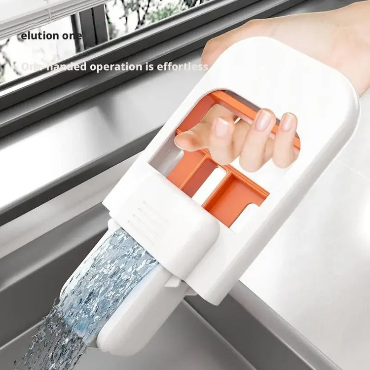 Mini serpillière à presser avec système push-pull, serpillière compacte à forte absorption, nettoyage mains libres, usage humide et sec pour tables, miroirs, fenêtres, comptoirs. Livraison offerte !