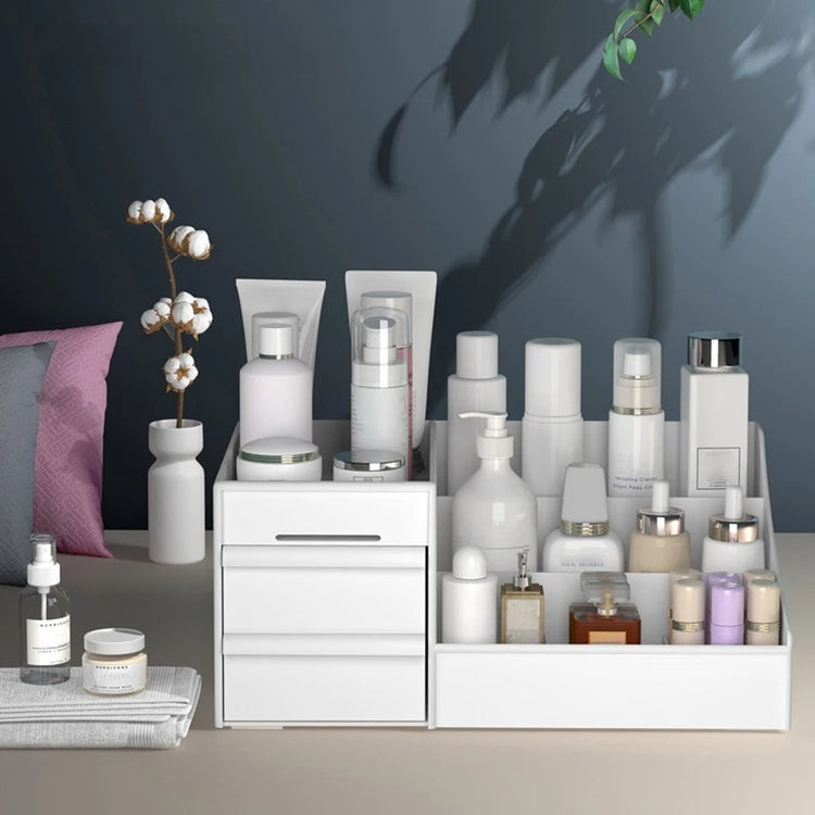 Ingénieuse boîte de rangement pour produits de beauté, organisateur de cosmétiques, grande capacité de rangement, pour un espace organisé, propre et agréable. La livraison est offerte !