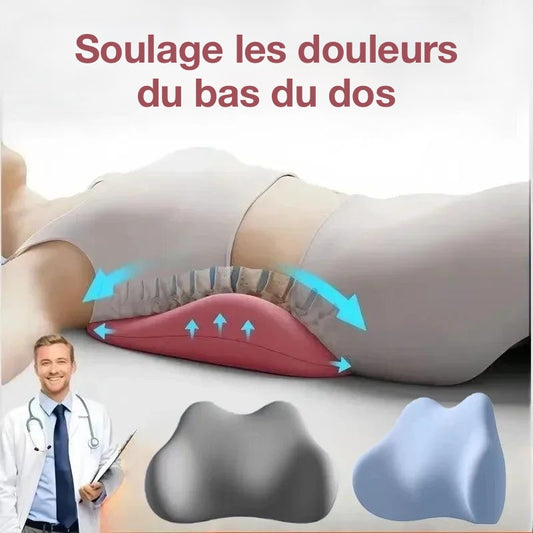 Coussin Premium de soutien lombaire – Soulage les douleurs du bas du dos – Pour dormeurs sur le dos et sur le côté – Aligne naturellement la colonne vertébrale – Ergonomique et ultra confortable. Livraison prioritaire offerte !